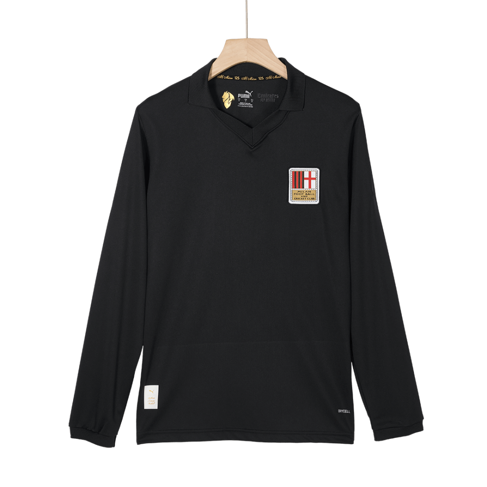 AC Milan Goalkeeper Long Sleeve Soccer Jersey 2024/25 Black - 125th Anniversary AC Milan Goalkeeper Long Sleeve Soccer Jersey 2024/25 Black - 125th Anniversary