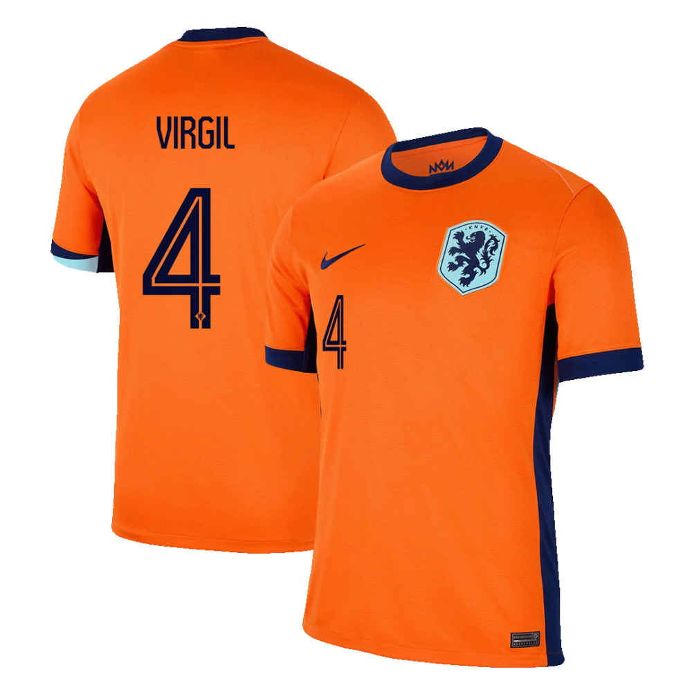 VIRGIL #4 Netherlands Home Soccer Jersey EURO 2024 VIRGIL #4 Netherlands Home Soccer Jersey EURO 2024