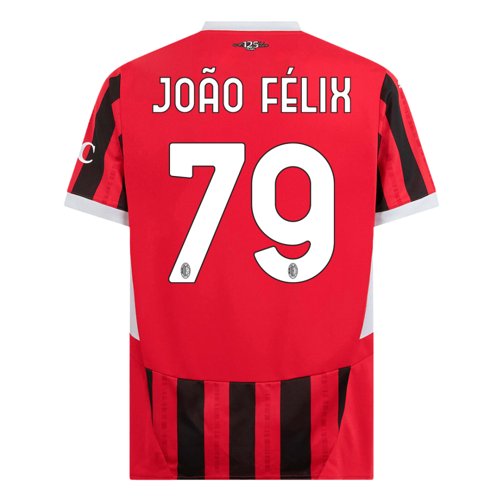 JOÃO FÉLIX #79 AC Milan Home Soccer Jersey 2024/25 JOÃO FÉLIX #79 AC Milan Home Soccer Jersey 2024/25