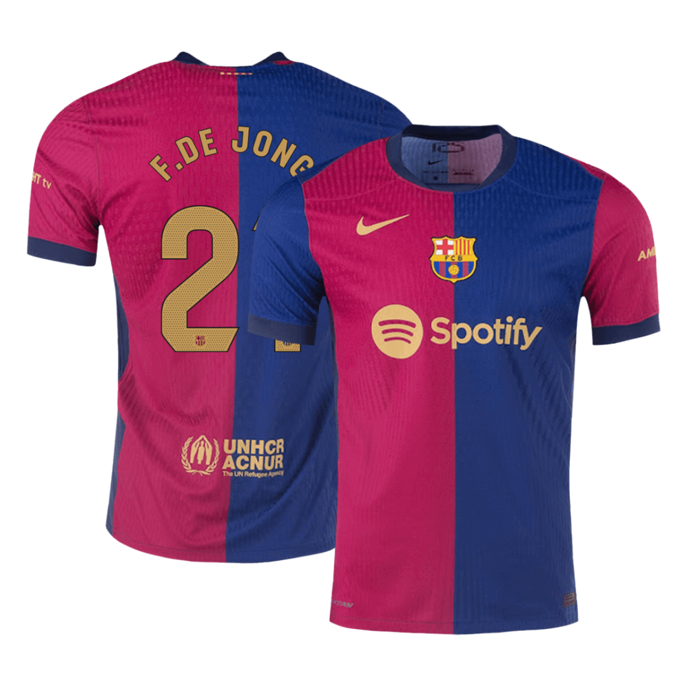F.DE JONG #21 Barcelona Home Players Version Soccer Jersey 2024/25 F.DE JONG #21 Barcelona Home Players Version Soccer Jersey 2024/25