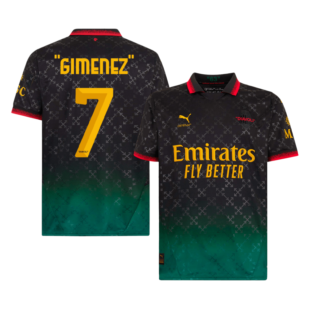GIMENEZ #7 AC Milan Fourth Away Soccer Jersey 2024/25 GIMENEZ #7 AC Milan Fourth Away Soccer Jersey 2024/25