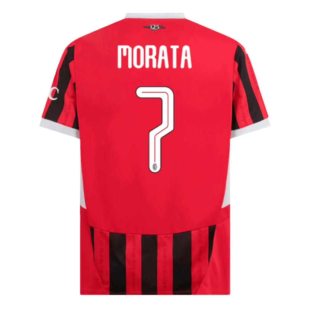 MORATA #7 AC Milan Home Soccer Jersey 2024/25 - UCL MORATA #7 AC Milan Home Soccer Jersey 2024/25 - UCL