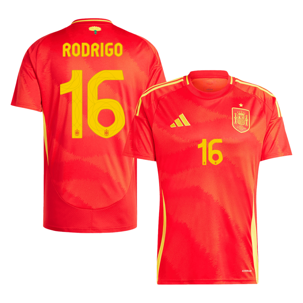 RODRIGO #16 Spain Home Soccer Jersey EURO 2024 RODRIGO #16 Spain Home Soccer Jersey EURO 2024
