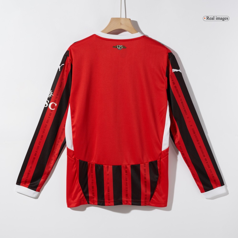 AC Milan Home Long Sleeve Soccer Jersey 2024/25 AC Milan Home Long Sleeve Soccer Jersey 2024/25