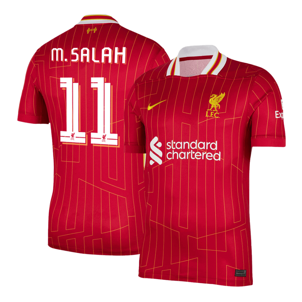 M.SALAH #11 Liverpool Home Soccer Jersey 2024/25 - UCL M.SALAH #11 Liverpool Home Soccer Jersey 2024/25 - UCL
