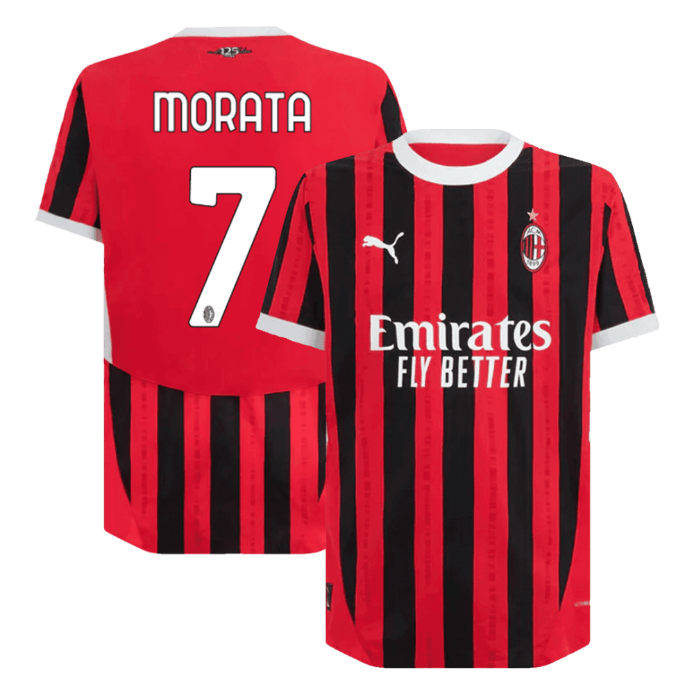 MORATA #7 AC Milan Home Players Version Soccer Jersey 2024/25 - UCL MORATA #7 AC Milan Home Players Version Soccer Jersey 2024/25 - UCL
