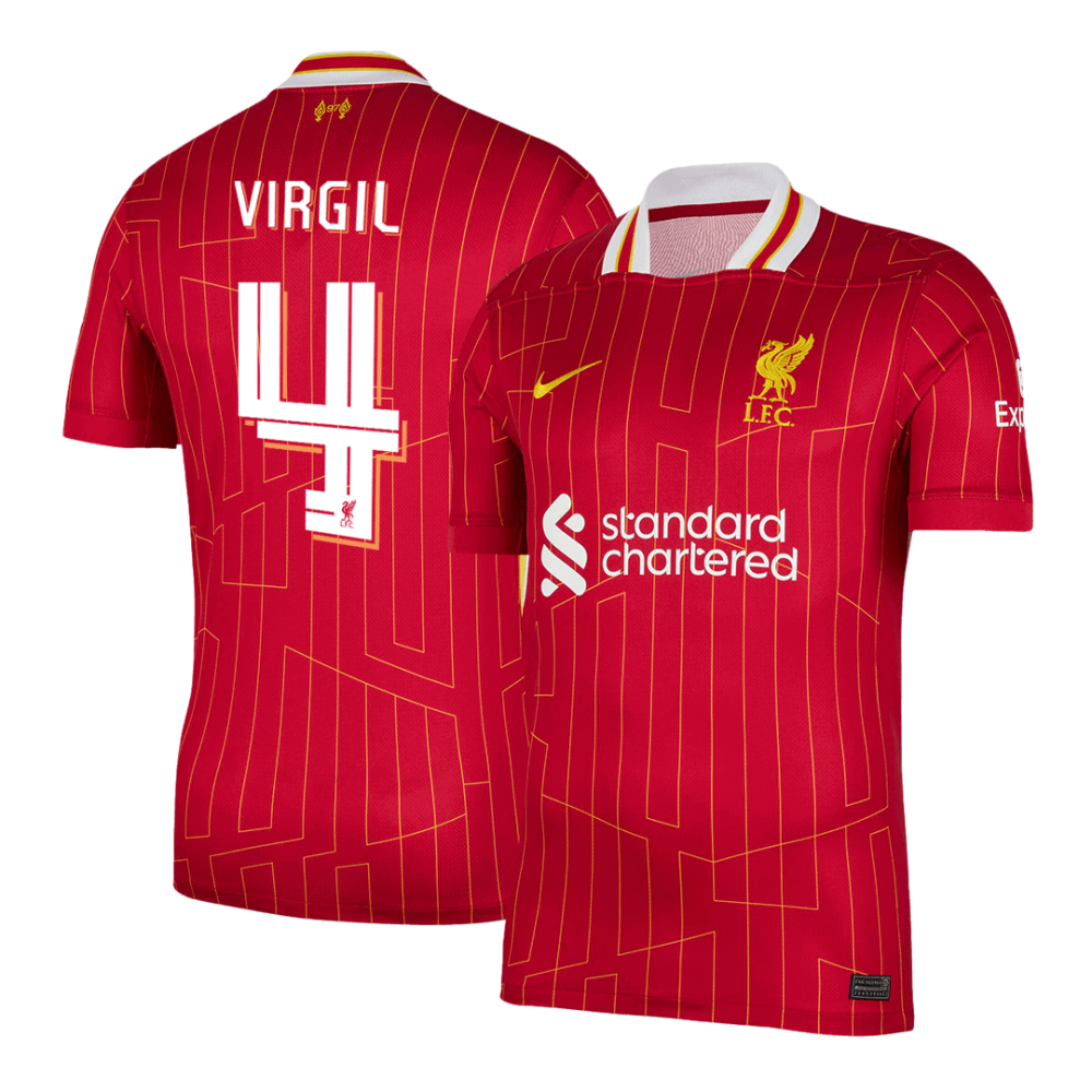 VIRGIL #4 Liverpool Home Soccer Jersey 2024/25 - UCL VIRGIL #4 Liverpool Home Soccer Jersey 2024/25 - UCL