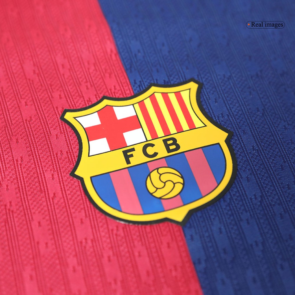 F.DE JONG #21 Barcelona Home Players Version Soccer Jersey 2024/25 - Spotify Logo Without Text