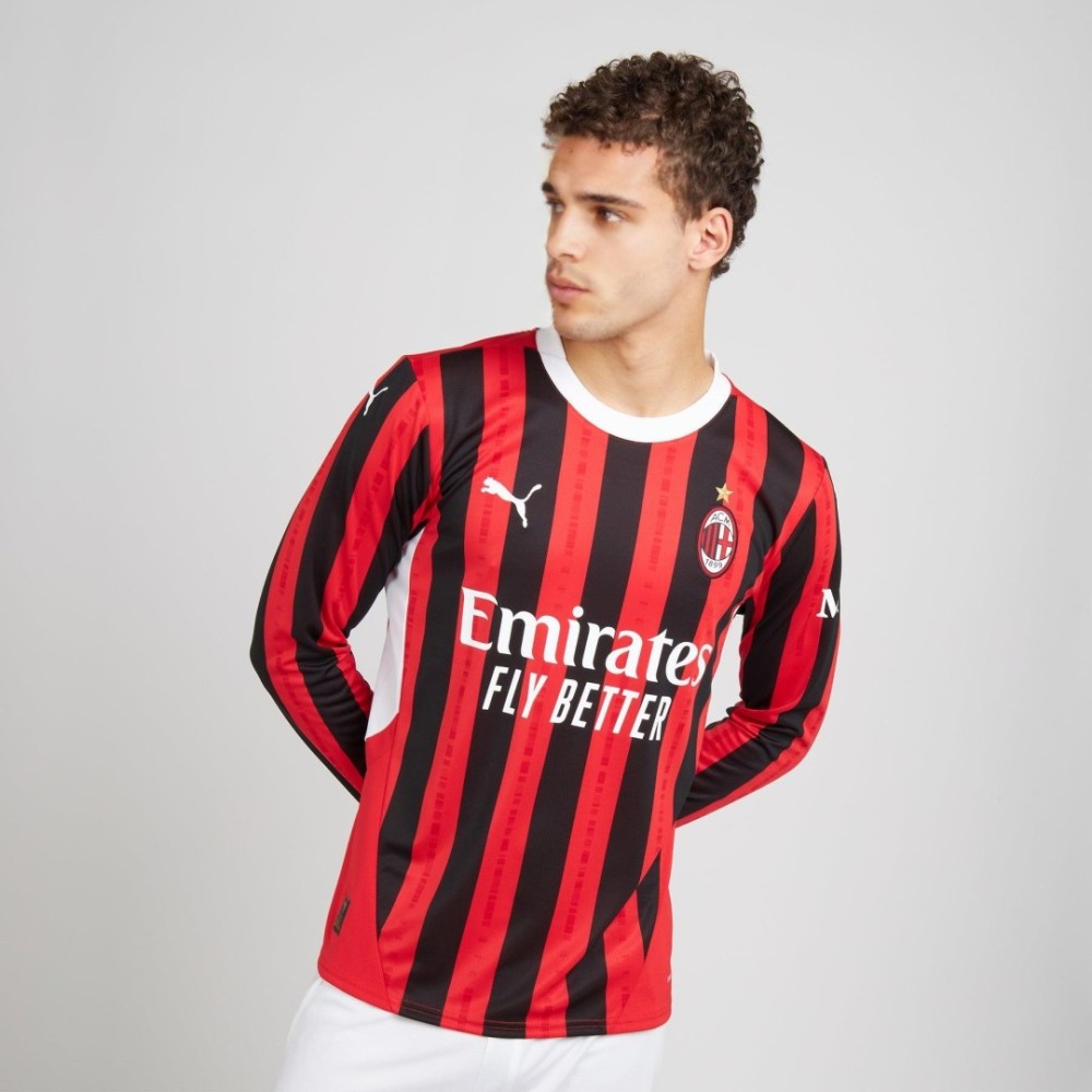 AC Milan Home Long Sleeve Soccer Jersey 2024/25 AC Milan Home Long Sleeve Soccer Jersey 2024/25