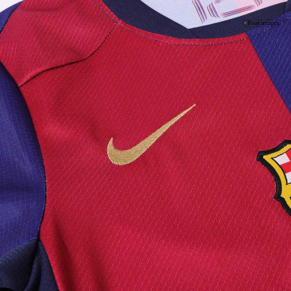 Barcelona Home Kids Soccer Jerseys Kit 2024/25 Spotify Logo Without Text