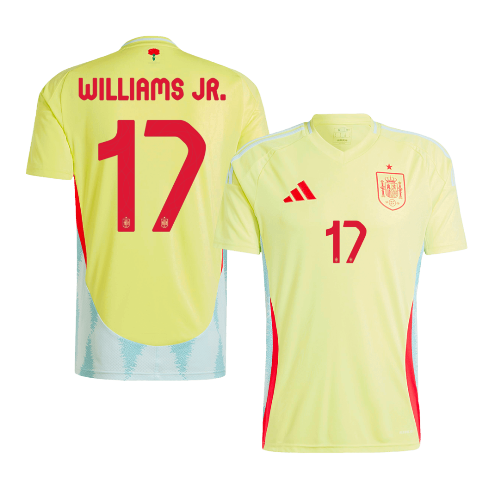 WILLIAMS JR. #17 Spain Away Soccer Jersey EURO 2024 WILLIAMS JR. #17 Spain Away Soccer Jersey EURO 2024