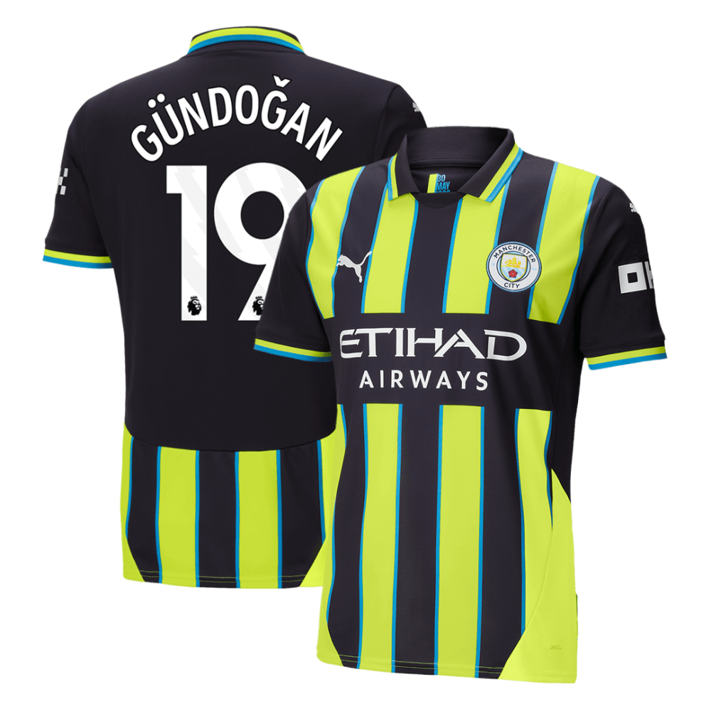 GÜNDOĞAN #19 Manchester City Away Soccer Jersey 2024/25 GÜNDOĞAN #19 Manchester City Away Soccer Jersey 2024/25