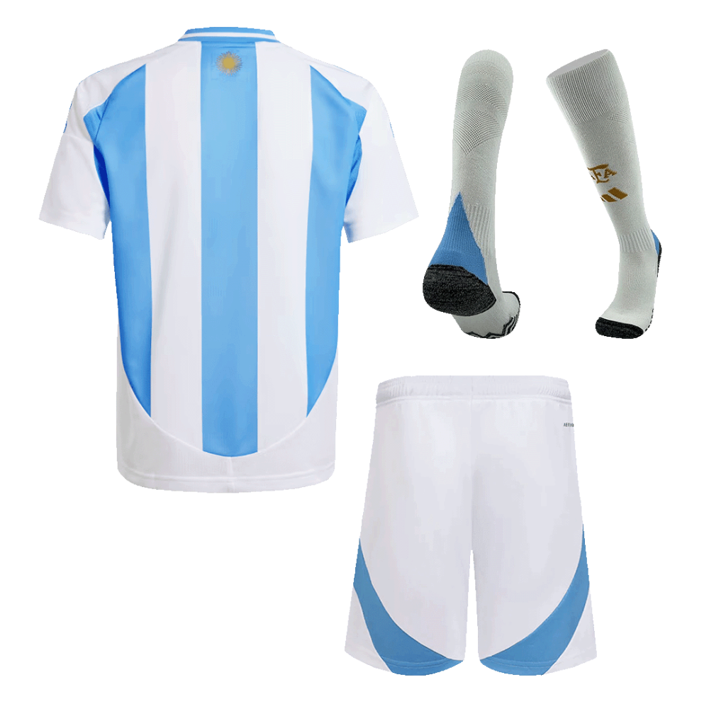 Argentina Home Kids Soccer Jerseys Full Kit Copa America 2024 Argentina Home Kids Soccer Jerseys Full Kit Copa America 2024