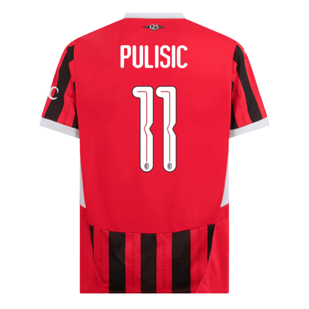 PULISIC #11 AC Milan Home Soccer Jersey 2024/25 - UCL PULISIC #11 AC Milan Home Soccer Jersey 2024/25 - UCL