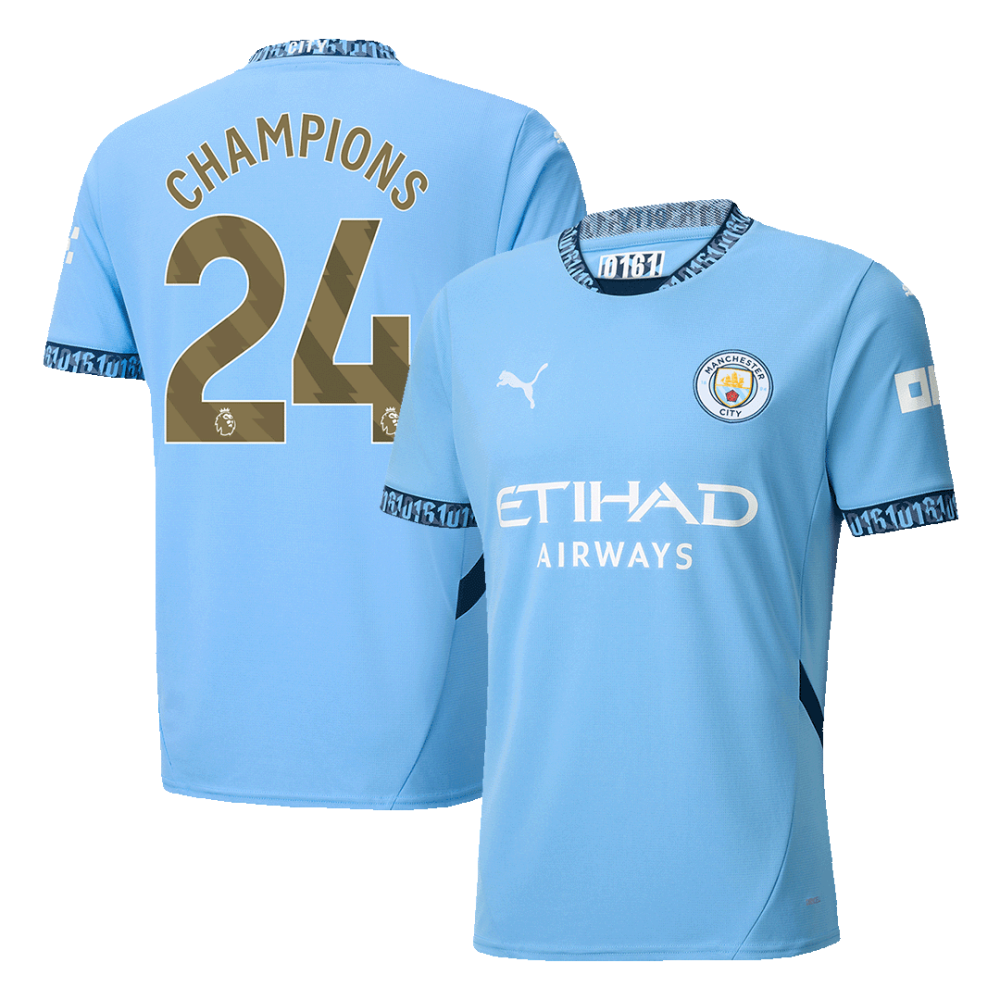 CHAMPIONS #24 Manchester City Home Soccer Jersey 2024/25