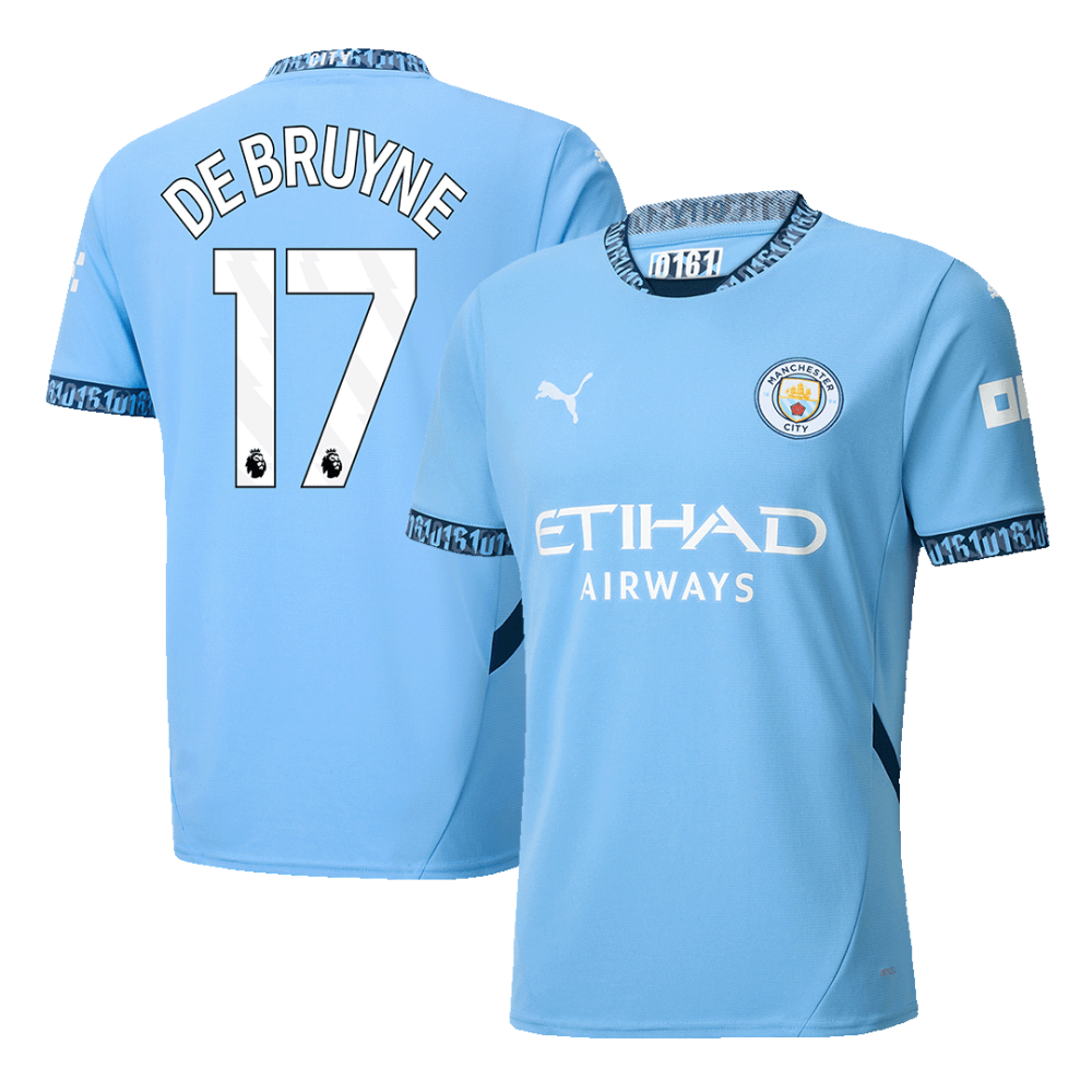 DE BRUYNE #17 Manchester City Home Soccer Jersey 2024/25 DE BRUYNE #17 Manchester City Home Soccer Jersey 2024/25