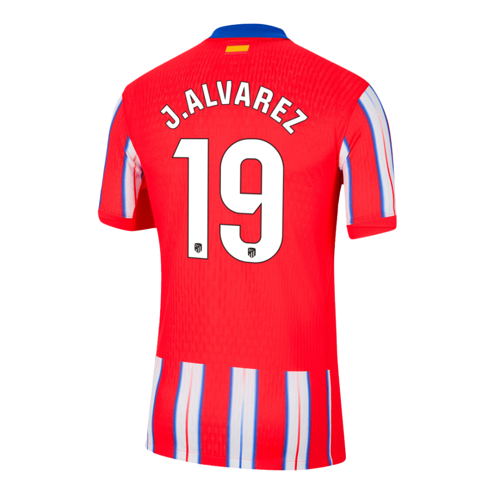 J.ALVAREZ #19 Atletico Madrid Home Players Version Soccer Jersey 2024/25 J.ALVAREZ #19 Atletico Madrid Home Players Version Soccer Jersey 2024/25