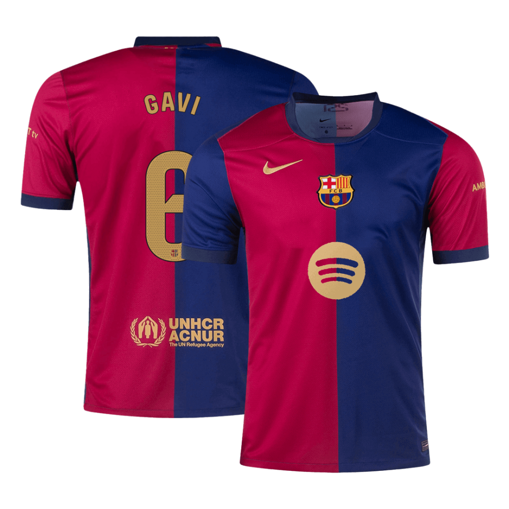 GAVI #6 Barcelona Home Soccer Jersey 2024/25 - Spotify Logo Without Text GAVI #6 Barcelona Home Soccer Jersey 2024/25 - Spotify Logo Without Text