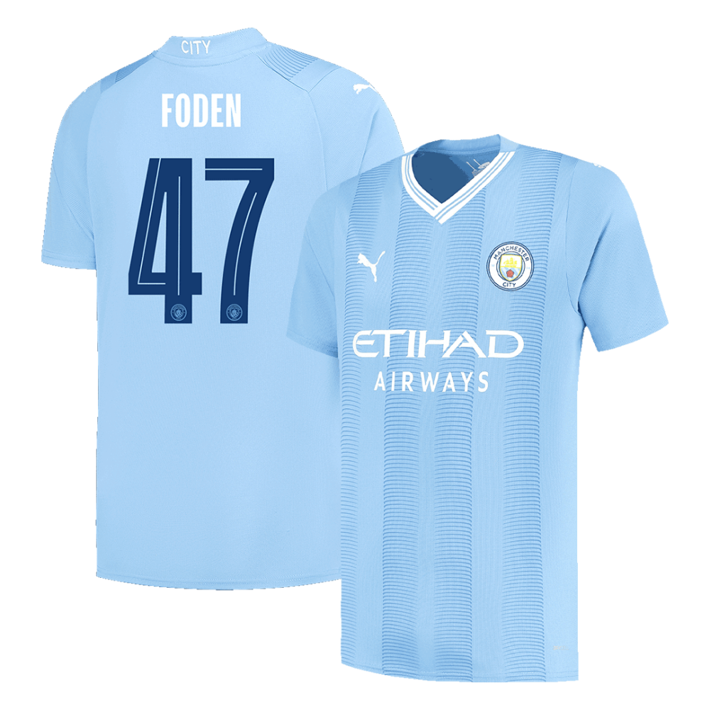 FODEN #47 Manchester City Home Soccer Jersey 2023/24 - UCL FODEN #47 Manchester City Home Soccer Jersey 2023/24 - UCL