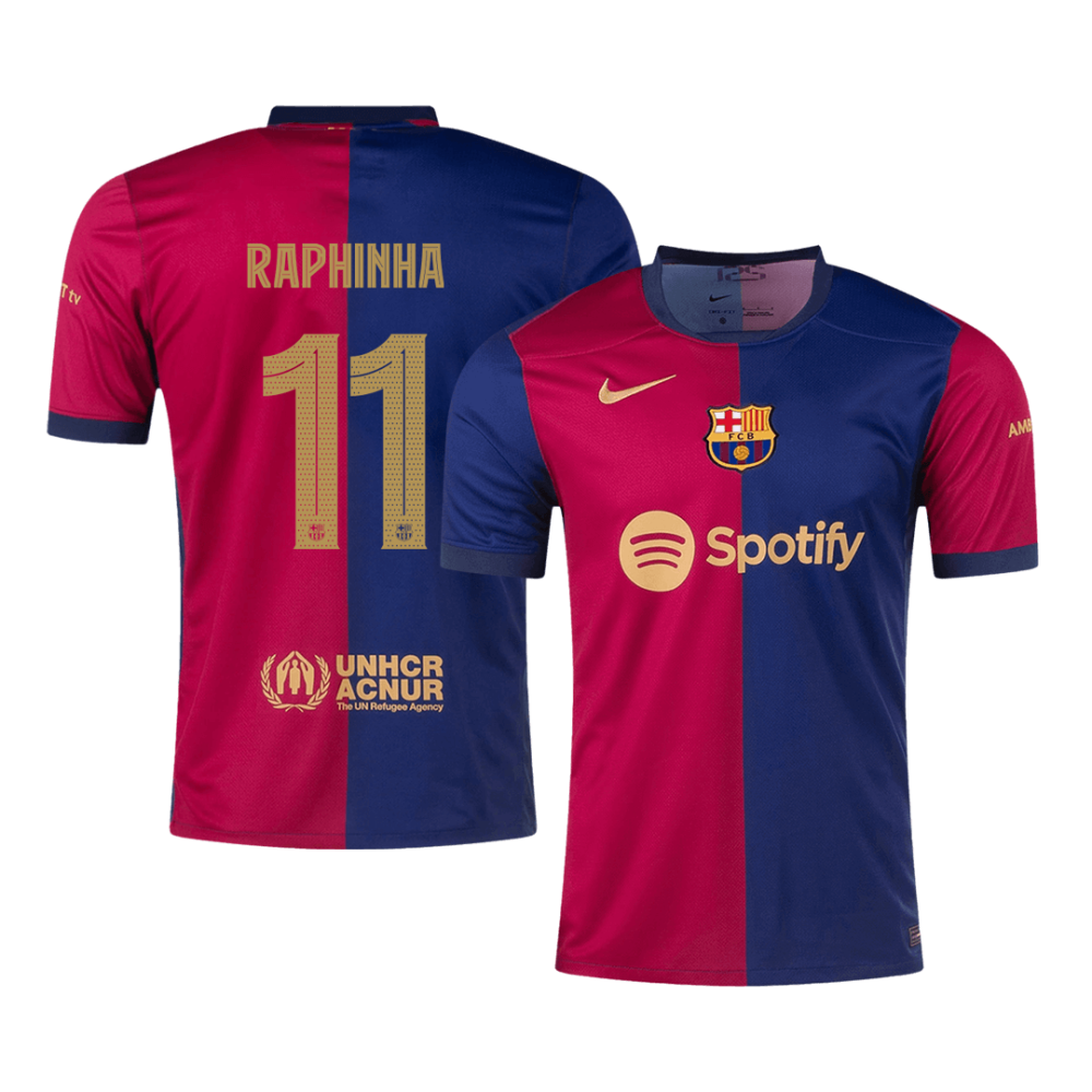 RAPHINHA #11 Barcelona Home Soccer Jersey 2024/25 - UCL RAPHINHA #11 Barcelona Home Soccer Jersey 2024/25 - UCL