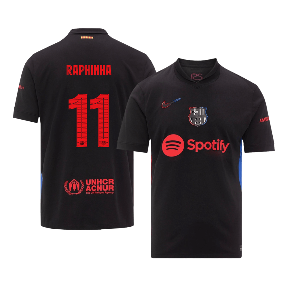 RAPHINHA #11 Barcelona Away Soccer Jersey 2024/25 - UCL RAPHINHA #11 Barcelona Away Soccer Jersey 2024/25 - UCL