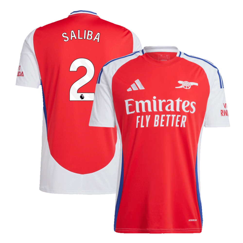 SALIBA #2 Arsenal Home Soccer Jersey 2024/25 SALIBA #2 Arsenal Home Soccer Jersey 2024/25