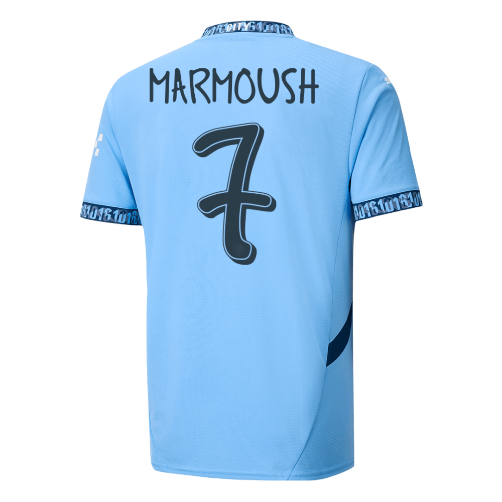 MARMOUSH #7 Manchester City Home Soccer Jersey 2024/25 - UCL MARMOUSH #7 Manchester City Home Soccer Jersey 2024/25 - UCL
