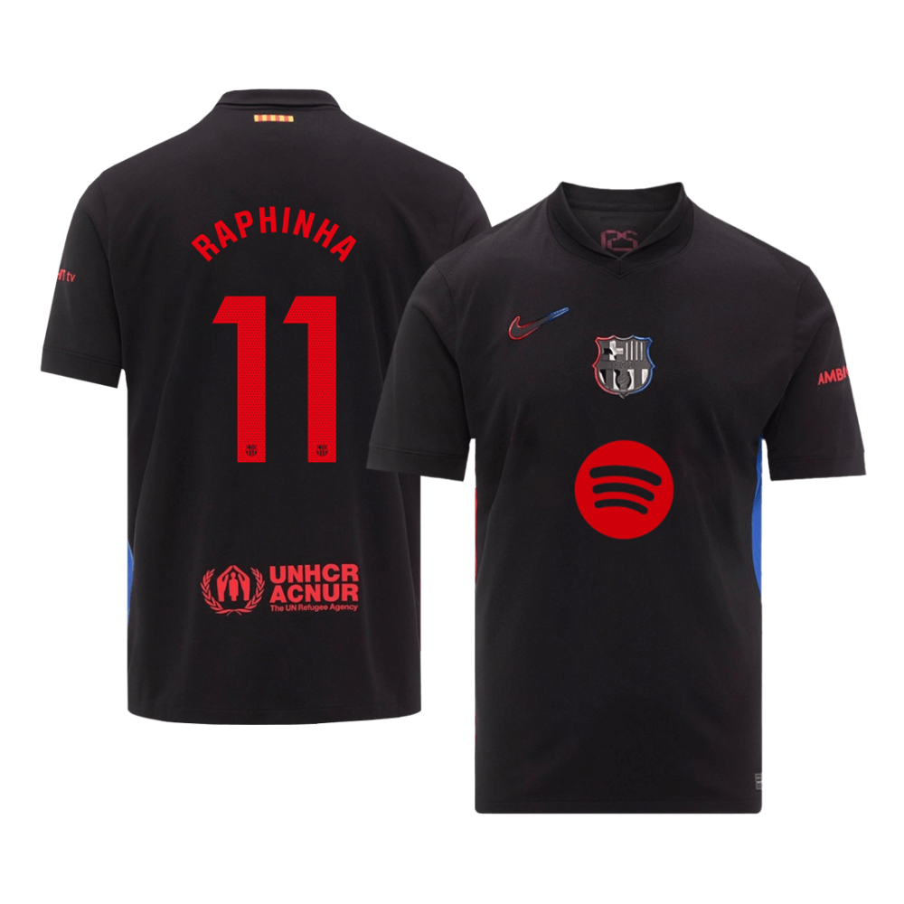 RAPHINHA #11 Barcelona Away Soccer Jersey 2024/25 - Spotify Logo Without Text RAPHINHA #11 Barcelona Away Soccer Jersey 2024/25 - Spotify Logo Without Text