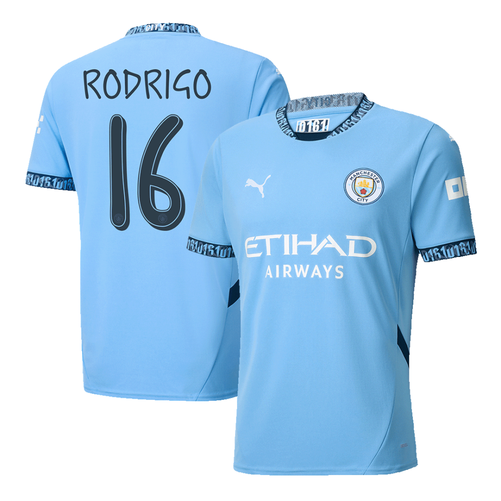 RODRIGO #16 Manchester City Home Soccer Jersey 2024/25 - UCL RODRIGO #16 Manchester City Home Soccer Jersey 2024/25 - UCL