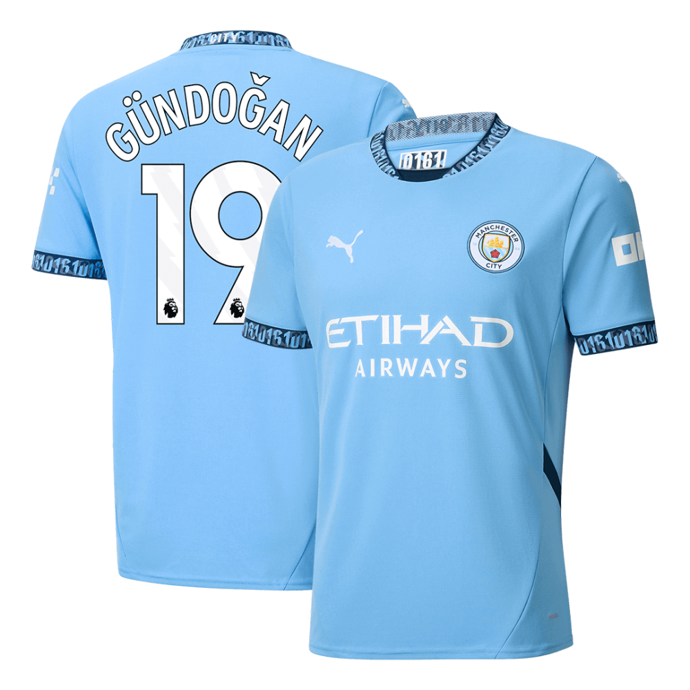 GÜNDOĞAN #19 Manchester City Home Soccer Jersey 2024/25 GÜNDOĞAN #19 Manchester City Home Soccer Jersey 2024/25