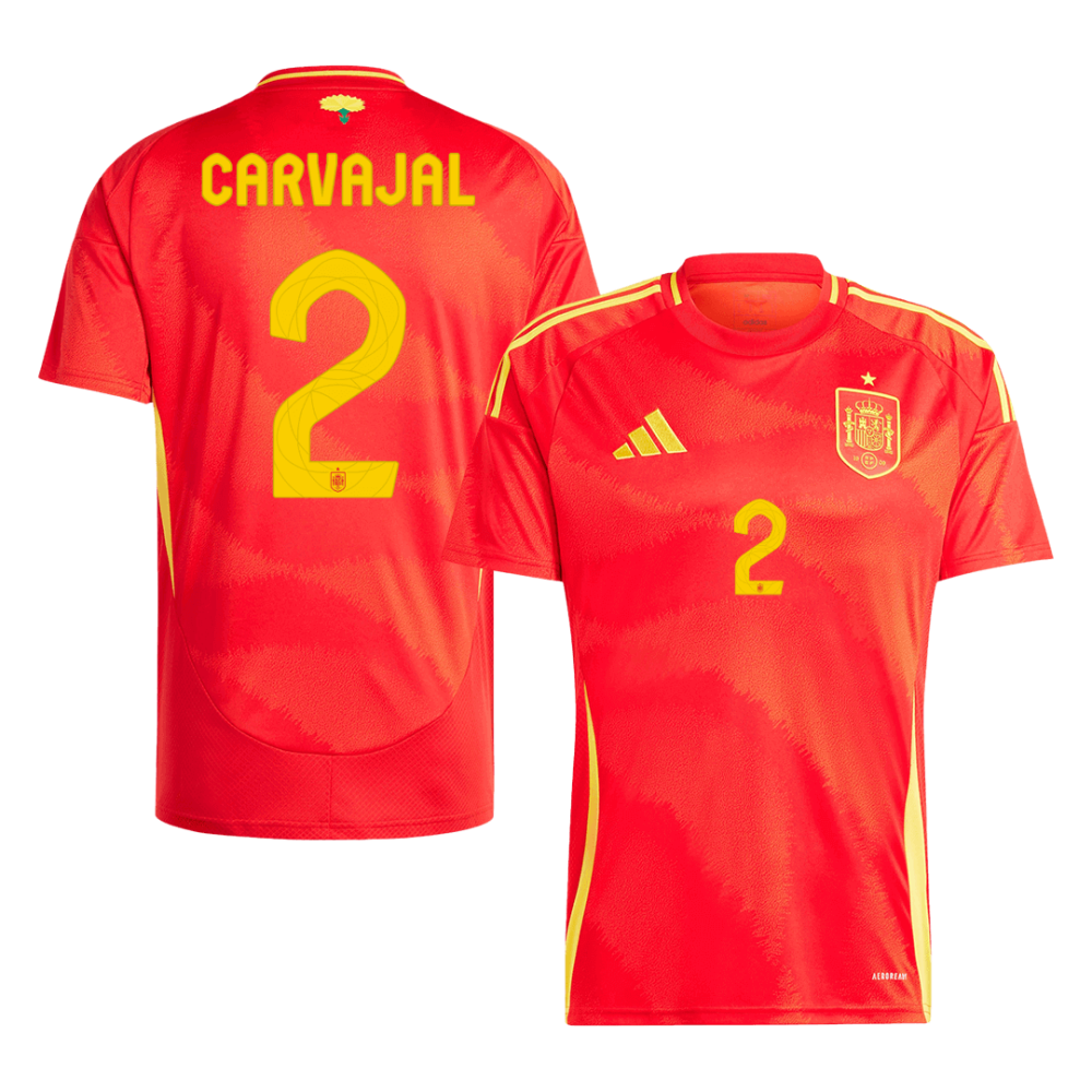 CARVAJAL #2 Spain Home Soccer Jersey EURO 2024