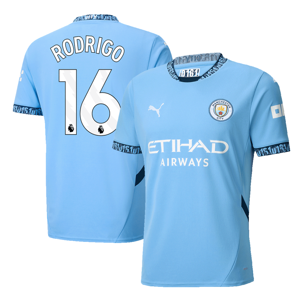 RODRIGO #16 Manchester City Home Soccer Jersey 2024/25 RODRIGO #16 Manchester City Home Soccer Jersey 2024/25