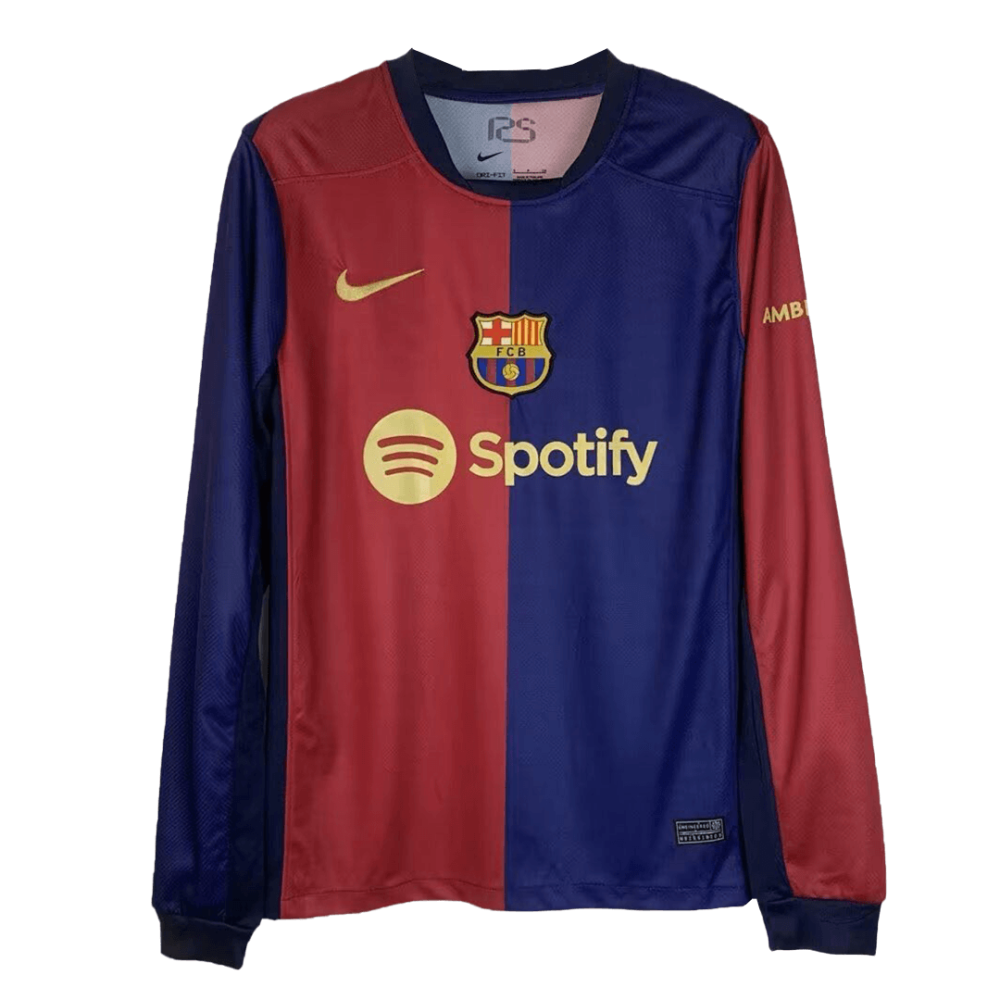 Barcelona Home Long Sleeve Soccer Jersey 2024/25 Barcelona Home Long Sleeve Soccer Jersey 2024/25