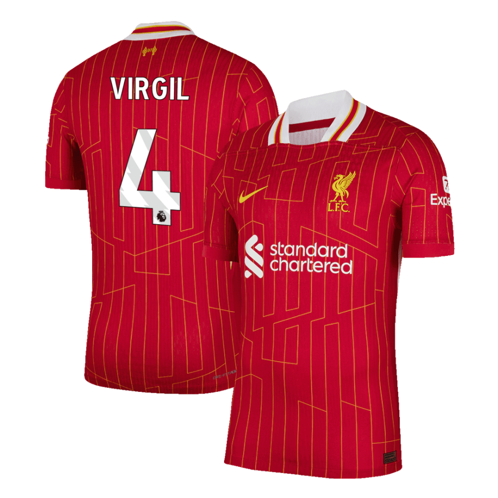 VIRGIL #4 Liverpool Home Players Version Soccer Jersey 2024/25 VIRGIL #4 Liverpool Home Players Version Soccer Jersey 2024/25