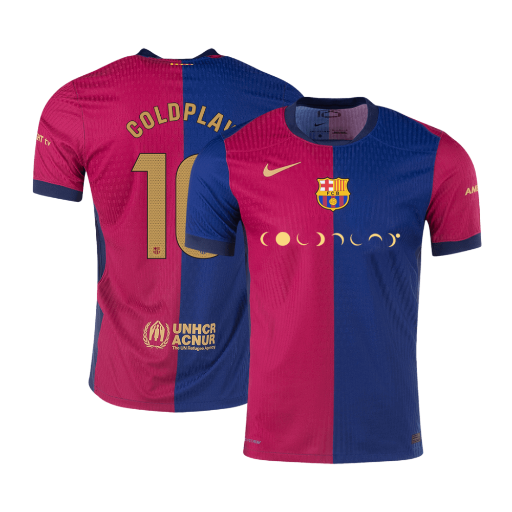 COLDPLAY #10 Barcelona Home Players Version Soccer Jersey 2024/25 COLDPLAY #10 Barcelona Home Players Version Soccer Jersey 2024/25