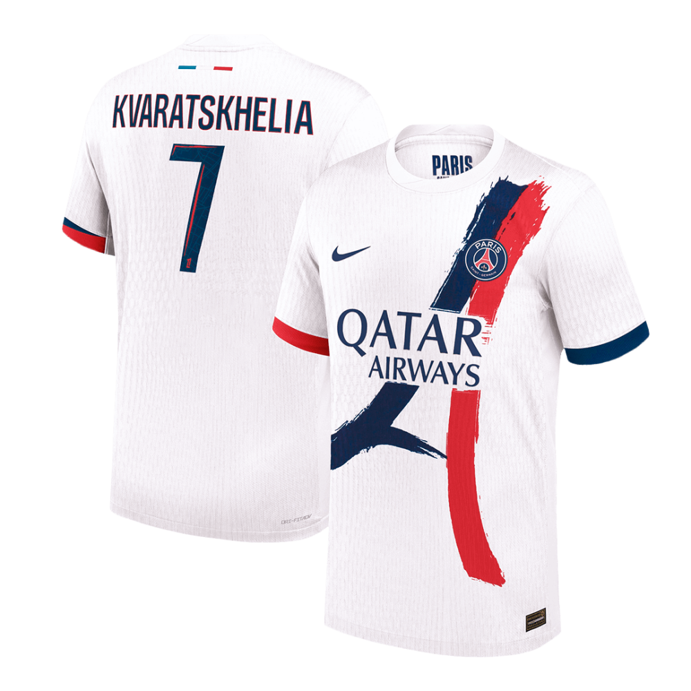 KVARATSKHELIA #7 PSG Away Players Version Soccer Jersey 2024/25 KVARATSKHELIA #7 PSG Away Players Version Soccer Jersey 2024/25