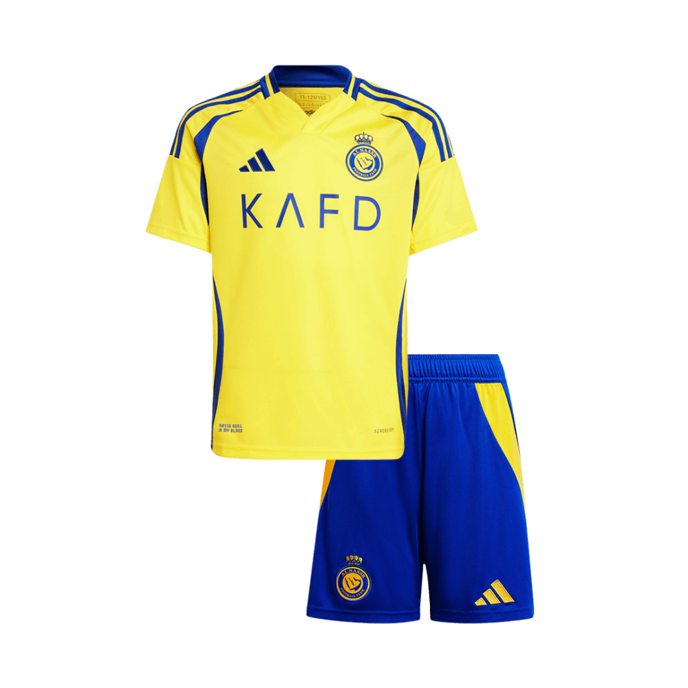 Al Nassr Home Kids Soccer Jerseys Kit 2024/25 Al Nassr Home Kids Soccer Jerseys Kit 2024/25