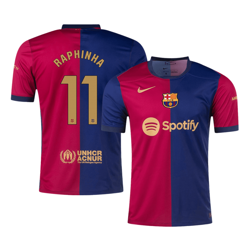 RAPHINHA #11 Barcelona Home Soccer Jersey 2024/25 RAPHINHA #11 Barcelona Home Soccer Jersey 2024/25