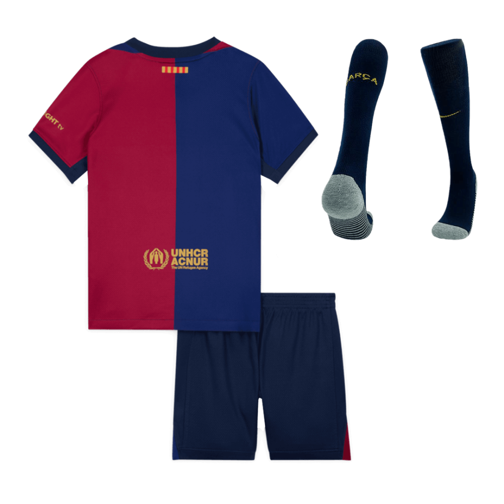 Barcelona Home Kids Soccer Jerseys Full Kit 2024/25-Spotify Logo Without Text Barcelona Home Kids Soccer Jerseys Full Kit 2024/25-Spotify Logo Without Text
