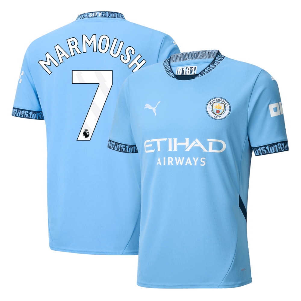 MARMOUSH #7 Manchester City Home Soccer Jersey 2024/25 MARMOUSH #7 Manchester City Home Soccer Jersey 2024/25