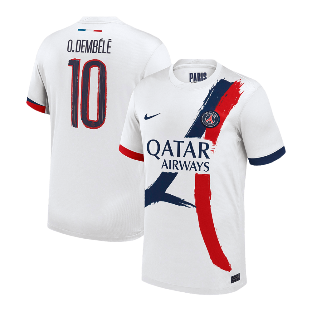 O.DEMBÉLÉ #10 PSG Away Soccer Jersey 2024/25 - UCL O.DEMBÉLÉ #10 PSG Away Soccer Jersey 2024/25 - UCL
