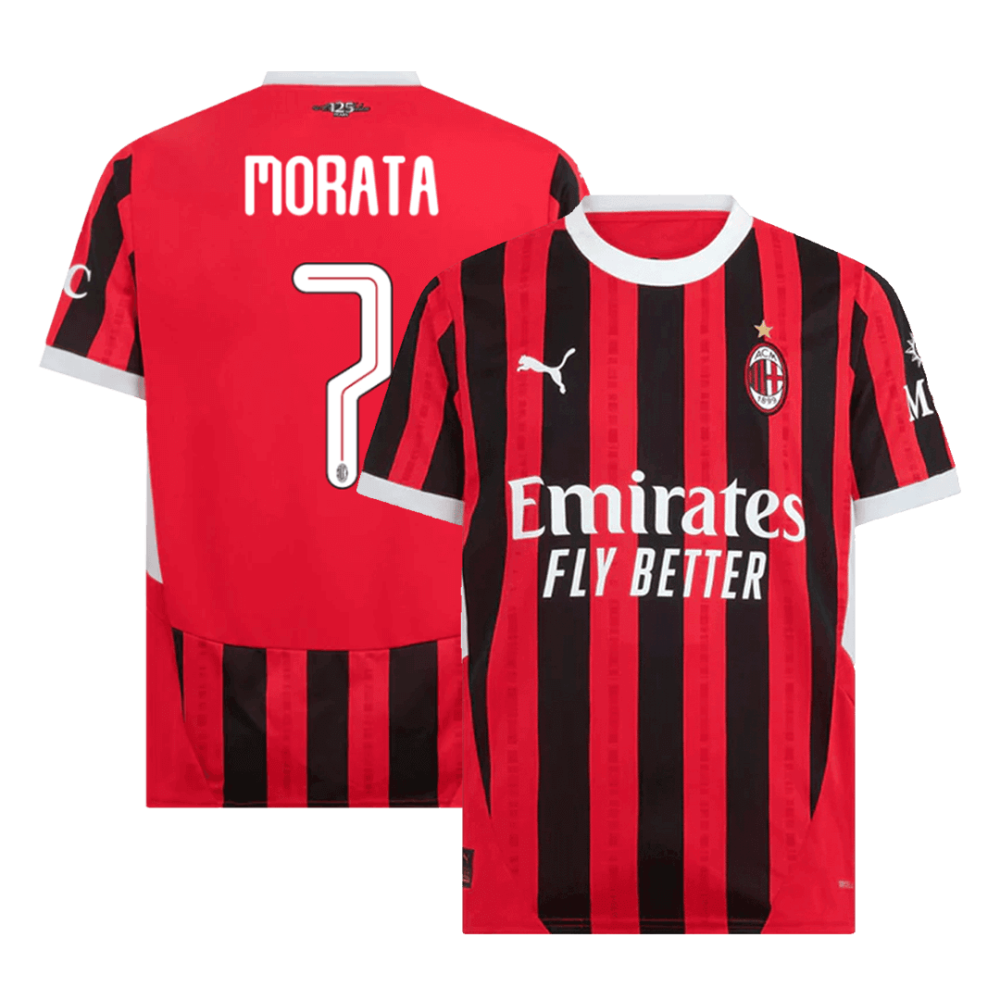 MORATA #7 AC Milan Home Soccer Jersey 2024/25 MORATA #7 AC Milan Home Soccer Jersey 2024/25