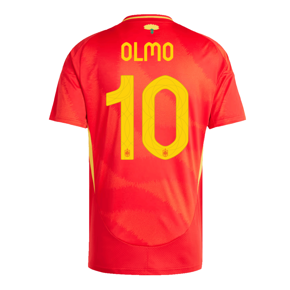 OLMO #10 Spain Home Soccer Jersey EURO 2024 OLMO #10 Spain Home Soccer Jersey EURO 2024