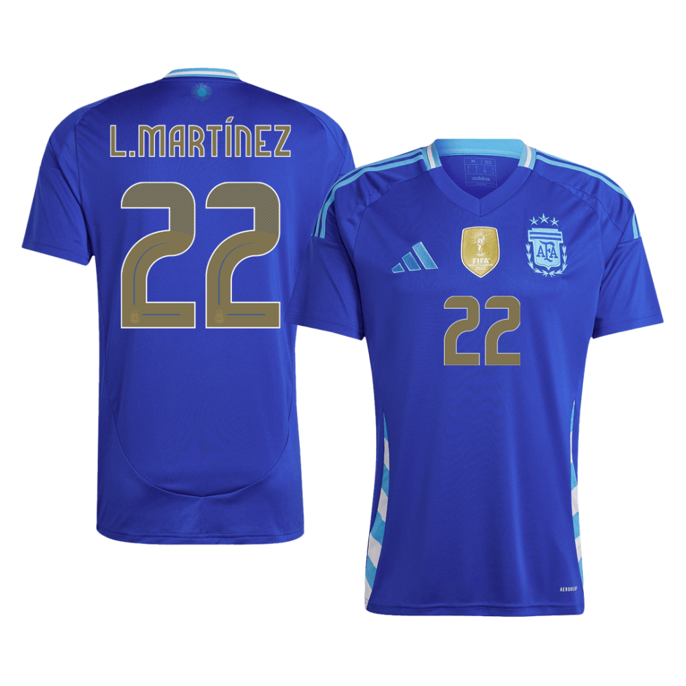 L.MARTÍNEZ #22 Argentina Away Soccer Jersey 2024 L.MARTÍNEZ #22 Argentina Away Soccer Jersey 2024
