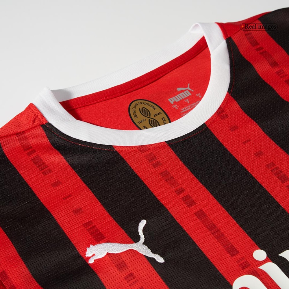 AC Milan Home Long Sleeve Soccer Jersey 2024/25 AC Milan Home Long Sleeve Soccer Jersey 2024/25