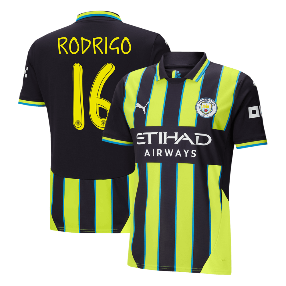 RODRIGO #16 Manchester City Away Soccer Jersey 2024/25 - UCL