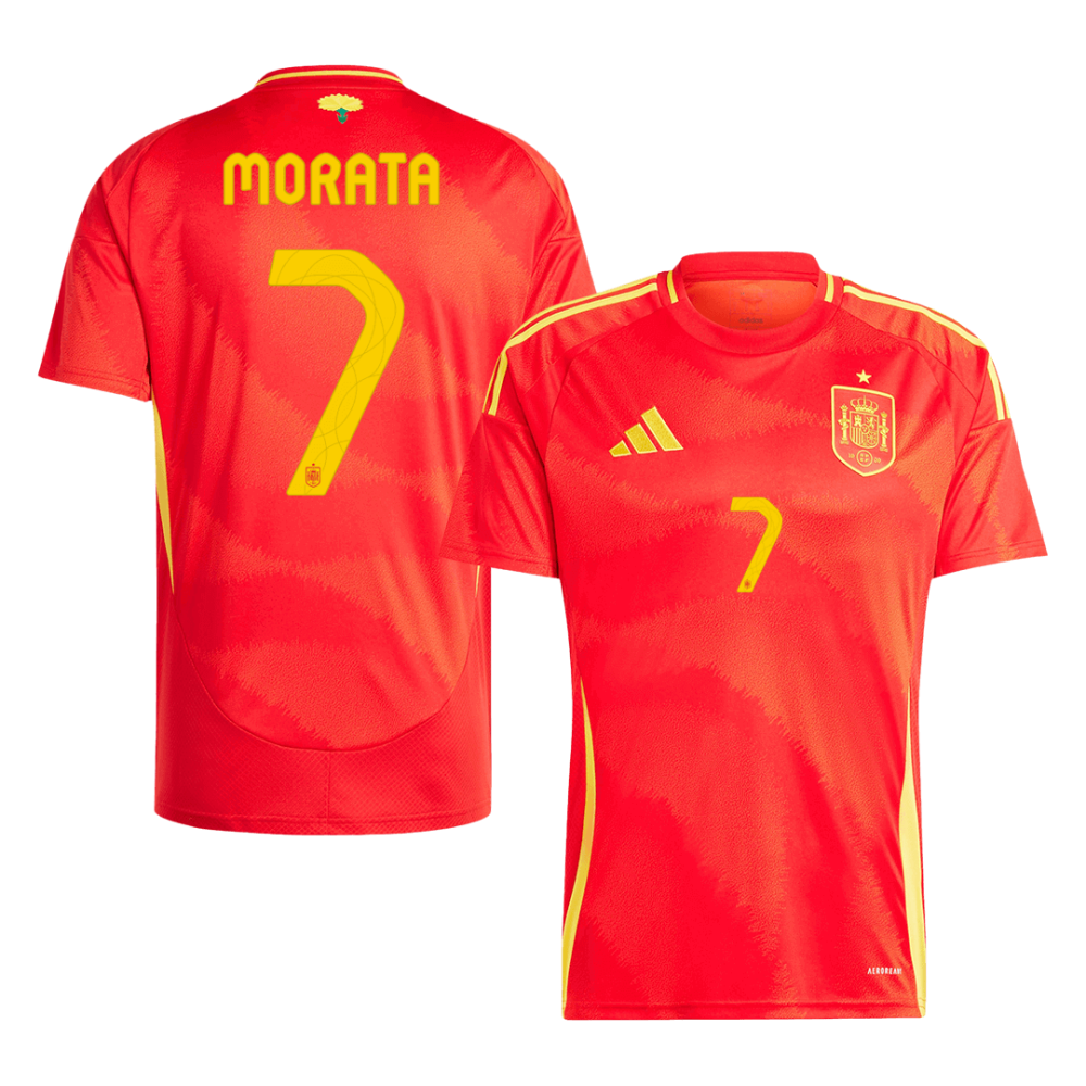MORATA #7 Spain Home Soccer Jersey EURO 2024 MORATA #7 Spain Home Soccer Jersey EURO 2024