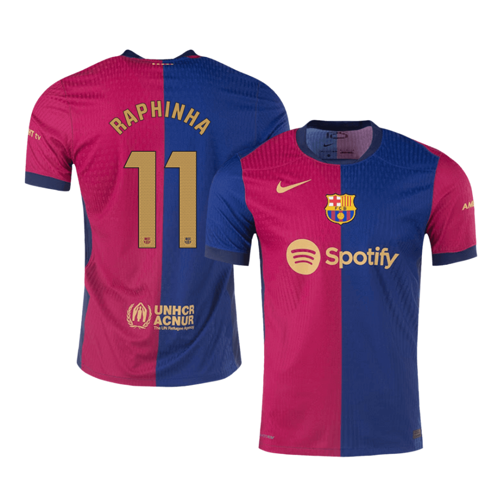 RAPHINHA #11 Barcelona Home Players Version Soccer Jersey 2024/25 RAPHINHA #11 Barcelona Home Players Version Soccer Jersey 2024/25