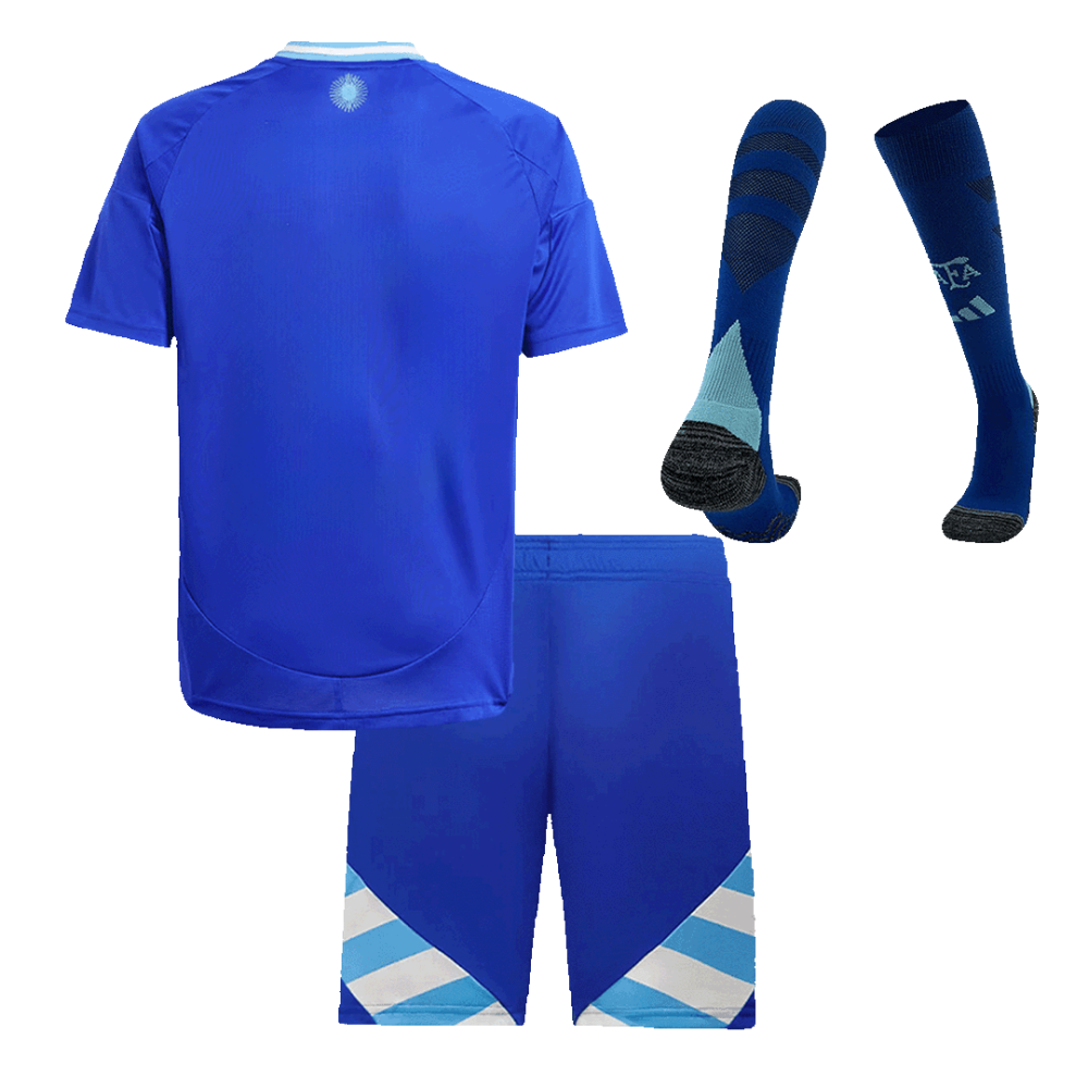 Argentina Away Kids Soccer Jerseys Full Kit Copa America 2024 Argentina Away Kids Soccer Jerseys Full Kit Copa America 2024