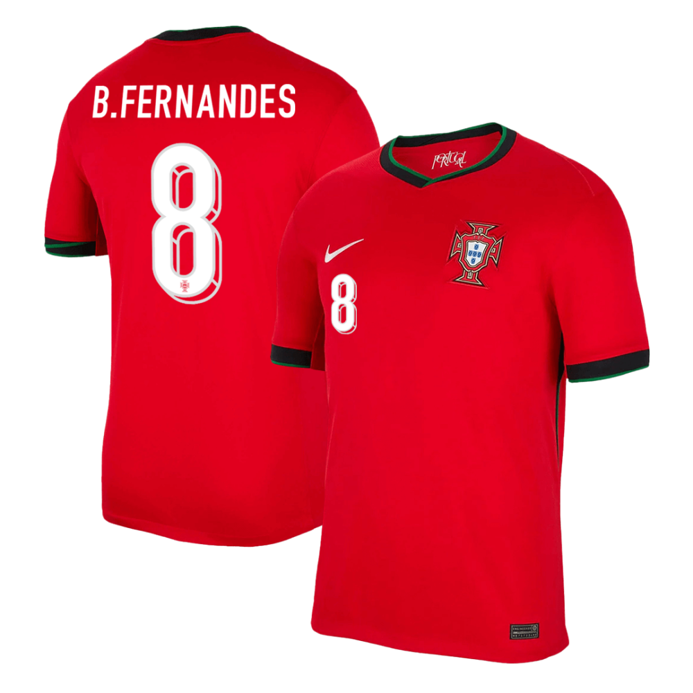 B.FERNANDES #8 Portugal Home Soccer Jersey EURO 2024 B.FERNANDES #8 Portugal Home Soccer Jersey EURO 2024